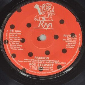 1980 Rod Stewart Passion / Better Off Dead Riva 26 Vinyl 7" 45 RPM